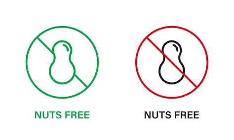 Nut Free Line Icon Set. Nuts Product Stop Sign. Peanuts Forbidden Symbol. Food Allergy on Peanut ... - bepanthen does it contain nuts