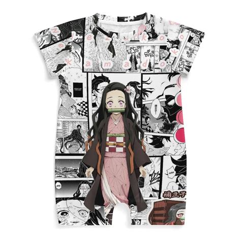 Demon Slayer Nezuko Kamado Baby Boy Girl Short Sleeve Rompers Bodysuit One Piece Jumpsuit Summer ...