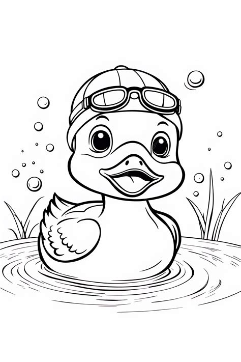 Printable Cute Duck Coloring Page for Kids | Premium AI-generated image
