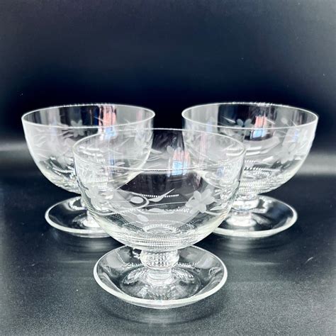 Vintage Etched Coupes | Vintage Coupe Glasses | Vintage Desert Coupes ...