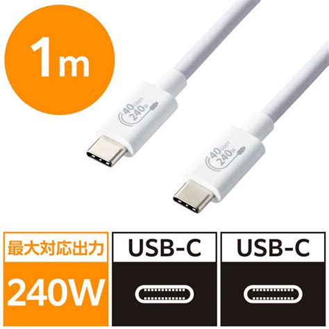 【送料無料】 ELECOM USB4-CCPE10NBK USB4ケーブル/ C-Cタイプ/ 認証品/ USB Power Delivery ...