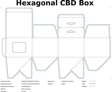 Hexagonal cbd box packaging template | Premium Photo
