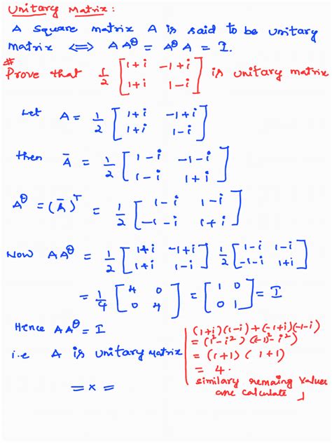 Image result for Unitary Matrix Definition