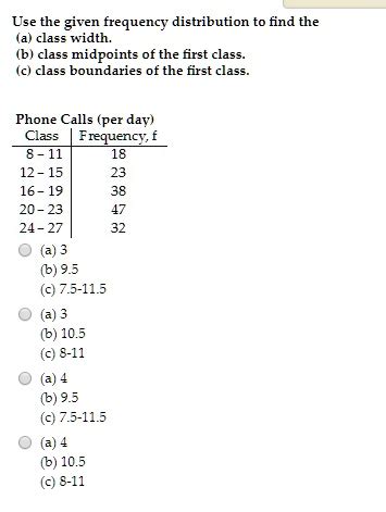 Frequency Distribution Class Boundaries 13 Class Math 的图像结果