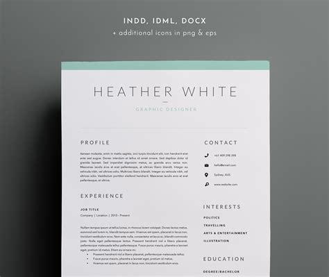 3 Page Resume Template | INDD + DOCX – MasterBundles