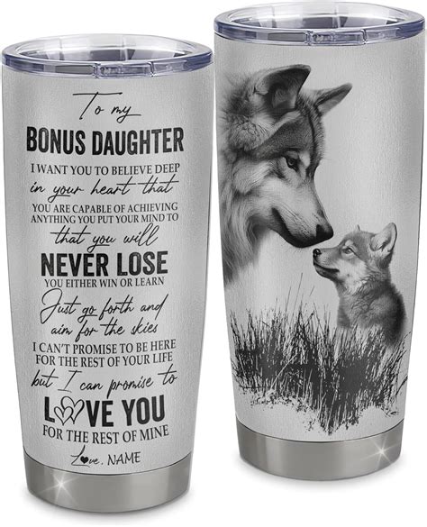 Vaso de acero inoxidable personalizado con texto en inglés To My Bonus ...