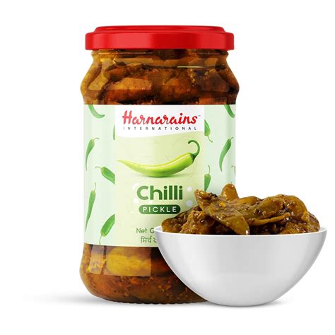 Harnarains Classic Green Chilli Pickle in Mustard Oil | 400g Hari Mirch ...