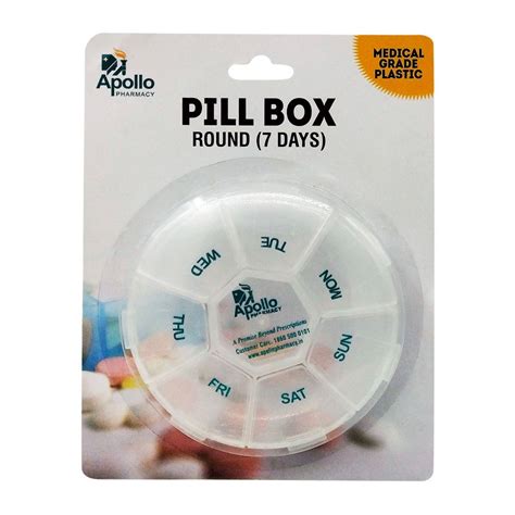 Apollo Pharmacy Pill Box Round 7 Days, 1 Kit Price, Uses, Side Effects ...