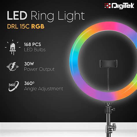 Buy Digitek LED RGB Ring Light with Stand DRL-15CRGB Online