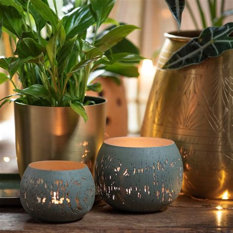 Buy Etched lichen tealight holder: Delivery by Waitrose Garden