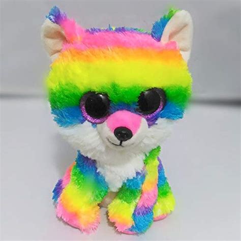 Buy BEESCLOVER TY 6'' Beanie Boos Slick The Rainbow Fox Regular Stuffed ...
