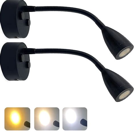 2 Pack 12V - 24V RV LED Bedside Light USB Charging Port Gooseneck LED ...