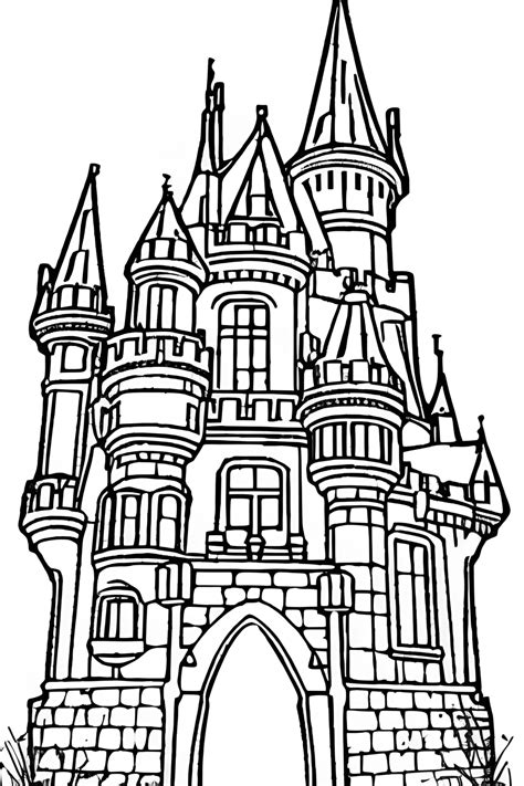 Castle Coloring Page · Creative Fabrica
