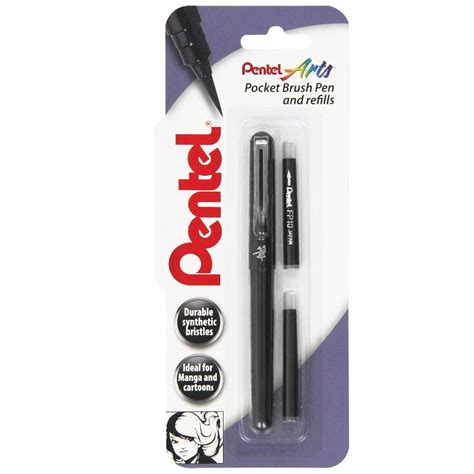 Pentel Xgfkp/Fp10-A Brush Pen and Two Refills, Black Ink : Amazon.in ...