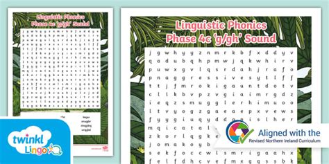 Linguistic Phonics Phase 4c 'g/gh' Sound Word Search