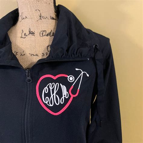 Nurse Jacket, Custom Monogrammed RN Apparel, Full Zip With Pockets ...
