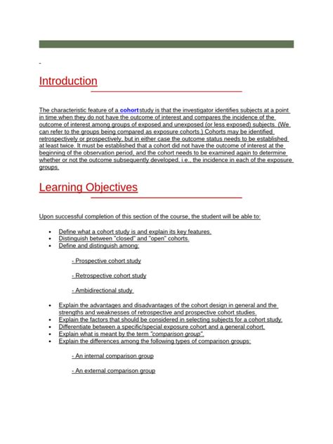 Retrospective Cohort Study Design Explanation | PDF