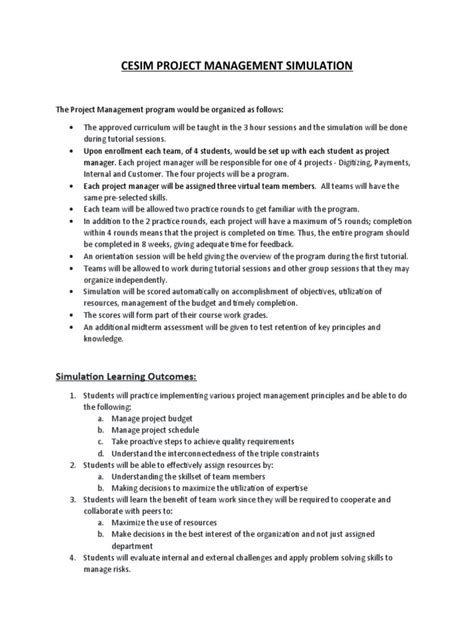 Image result for CESIM Project Simulation Answers