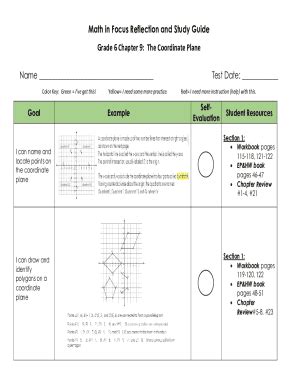 Fillable Online Math in Focus Reflection and Study Guide Grade 6 ...