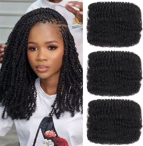 Amazon.com : Afro Kinkys Bulk Human Hair 12 Inch 50g, Natural Black 100 ...