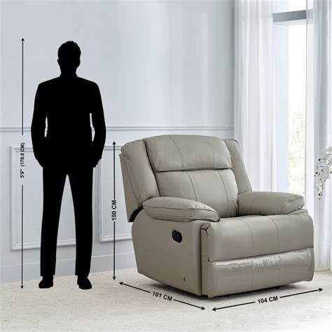 Buy Torino Faux Leather 1-Seater Recliner - Grey from Home Centre at ...