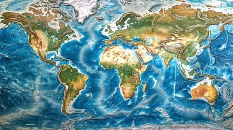 World Map with Physical Features 的图像结果