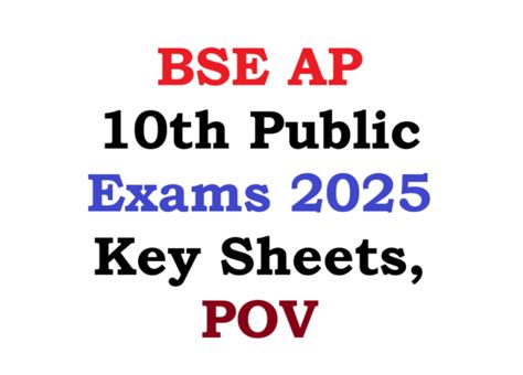 BSE AP 10th Public Exams 2025 Key Sheets, POV 10th Exams Answer Keys ...