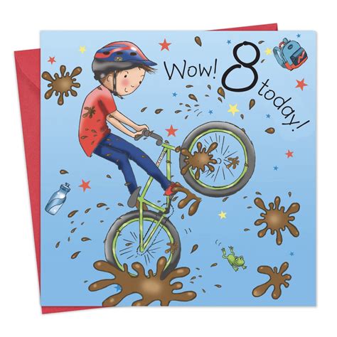 Buy Twizler 8th Birthday Card For Boy with BMX Bike – Age 8 Birthday ...