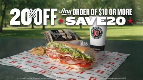 20 Percent Off Any Online Order of $10 or More from Jimmy John's ...