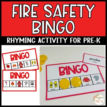 Fire Prevention Week | Rhyming BINGO Game | Literacy Activity for Pre-K