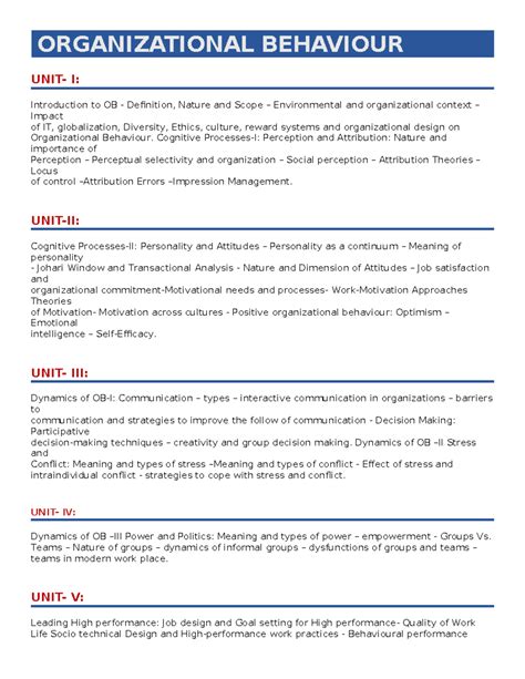 Organizational Behaviour - Cognitive Processes-I: Perception and ...