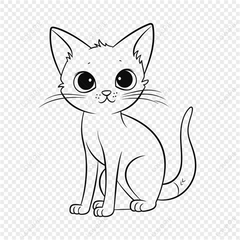 Cute Cat Pictures Clipart Black And White Easy To Color - Infoupdate.org