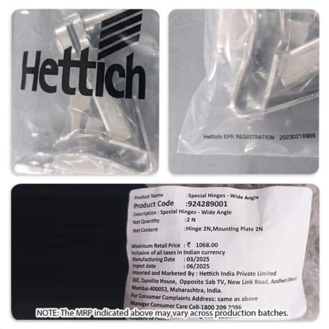 Hettich Intermat 9956 Corner 165° Zero Protrusion Regular Close Hinges ...