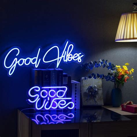 Buy Large Good Vibes Neon Sign-Neon Lights for Wall Decor 24 x 9 inch ...