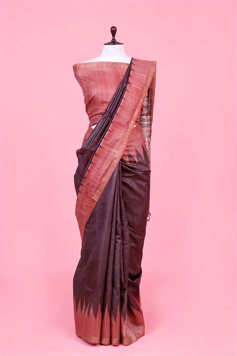 Exclusive Offer | Buy Designer Tussar Silk Saree Online at Chinaya Banaras