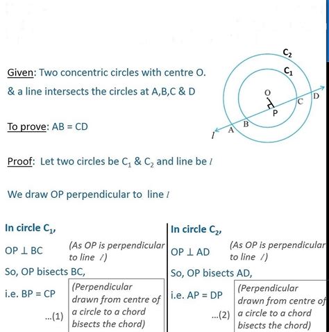 if a line intersects 2 concentric circles with centre o at A B C AND D ...
