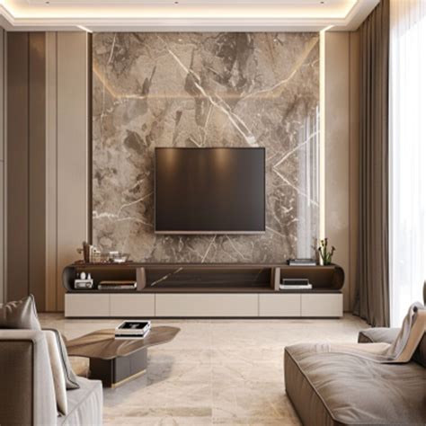 Contemporary Cream And Blue Living Room Design With Cream-Toned Walls ...