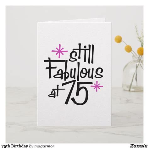 75th Birthday Card | Zazzle | Birthday cards for men, Birthday cards ...