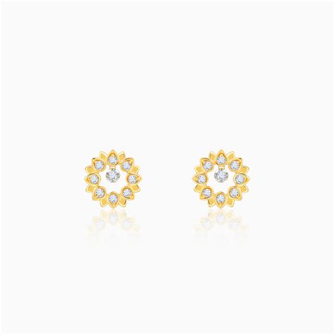 Gold Celeste Bloom Lab Grown Diamonds Earrings – Heer by GIVA