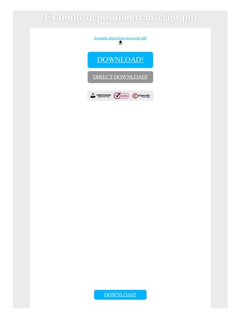 Image result for Deposition Transcript Form