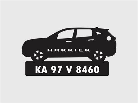 Car Shape Number Plate Keychain - VS66 - TATA Harrier Key Chain; Wisholize
