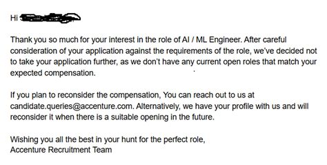 How to handle this. will Accenture reconsider If i reduce my ...