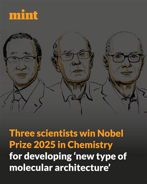 Three scientists win Nobel Prize 2025 in Chemistry for developing ‘new ...