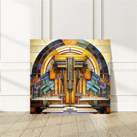 Canvas | FRANK LLOYD WRIGHT Inspired Wall Art 1.25" | Mid Century ...