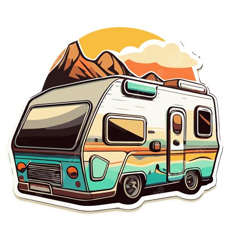 Rv Sticker Scout Vintage Camper Mountain Clipart Vector, Mountain ...