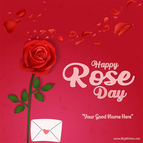 Happy Rose Day Wishes Images for Lover with Name