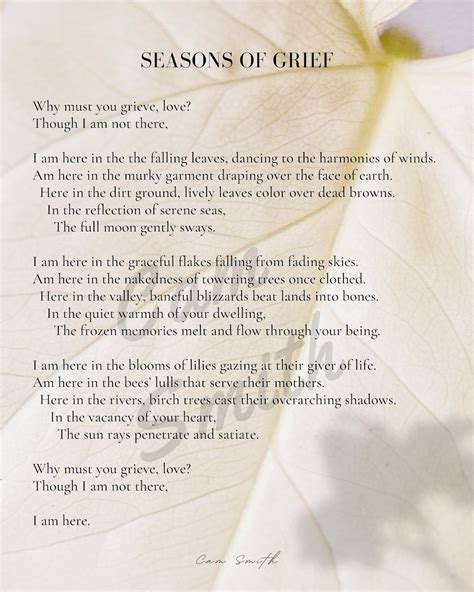 Grief Poem | “seasons of Grief” Poem - Etsy