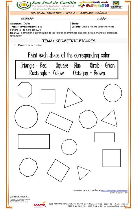 TALLER - figuras geométricas INGLES