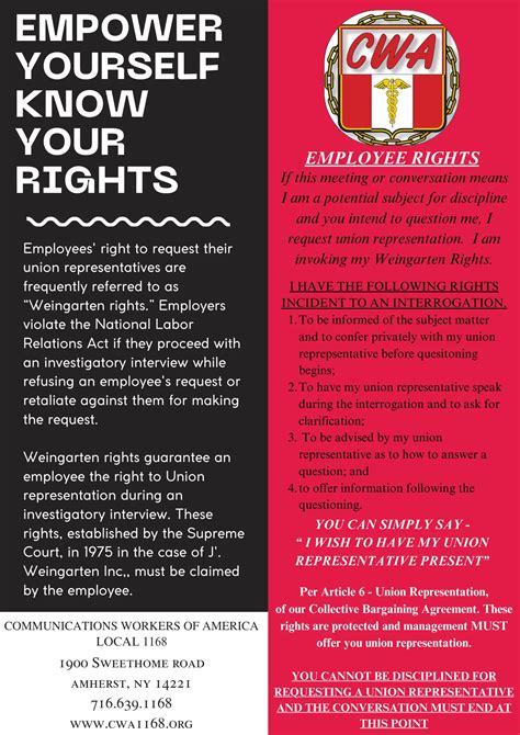 Weingarten Rights | CWA Local 1168