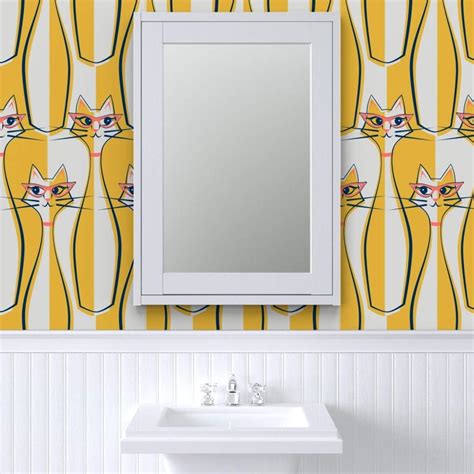 Buy Spoonflower Peel & Stick Wallpaper Swatch - Cats Eye Glasses ...